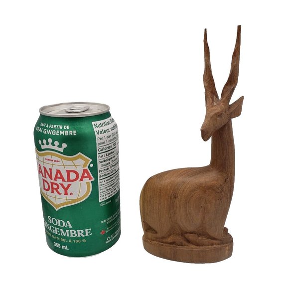 Vintage MCM Midcentury Modern Handcarved Teak Wood Antelope Gazelle 7" Tall EUC - Picture 2 of 12